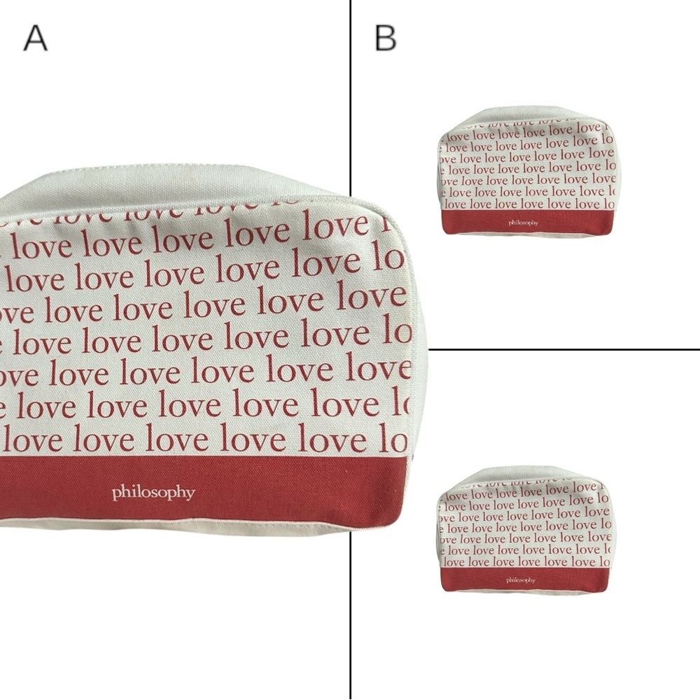 Philosophy “love” make up bag/pouch NWOT White and Red